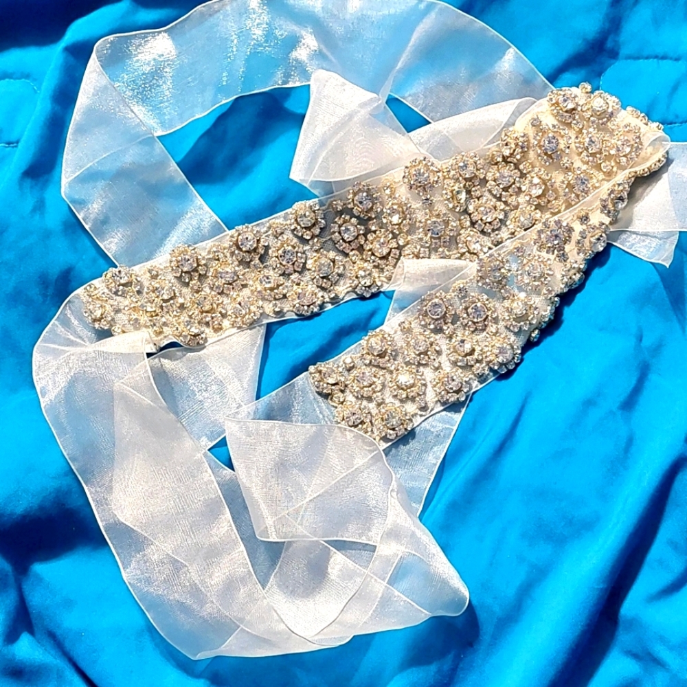 VERY sparkly bridal belt wedding sash